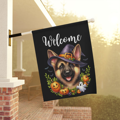 German Shepherd Puppy "Welcome" Garden & House Banner - BellaBoo & Co