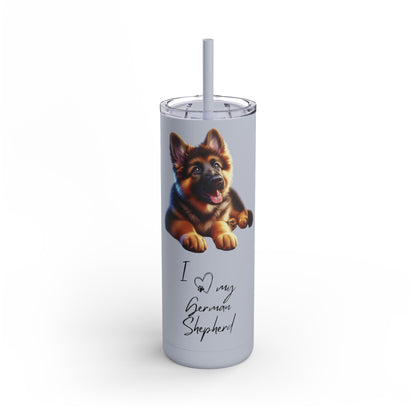 I Heart My German Shepherd Skinny Matte Tumbler - BellaBoo & Co