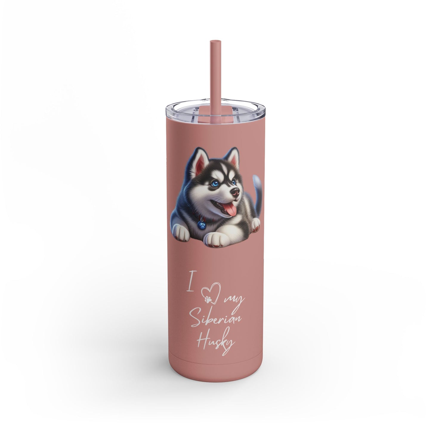 I Heart My Siberian Husky Skinny Matte Tumbler - BellaBoo & Co