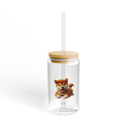 Shiba Inu Sipper Glass – 16oz Cute Dog-Themed Drinkware