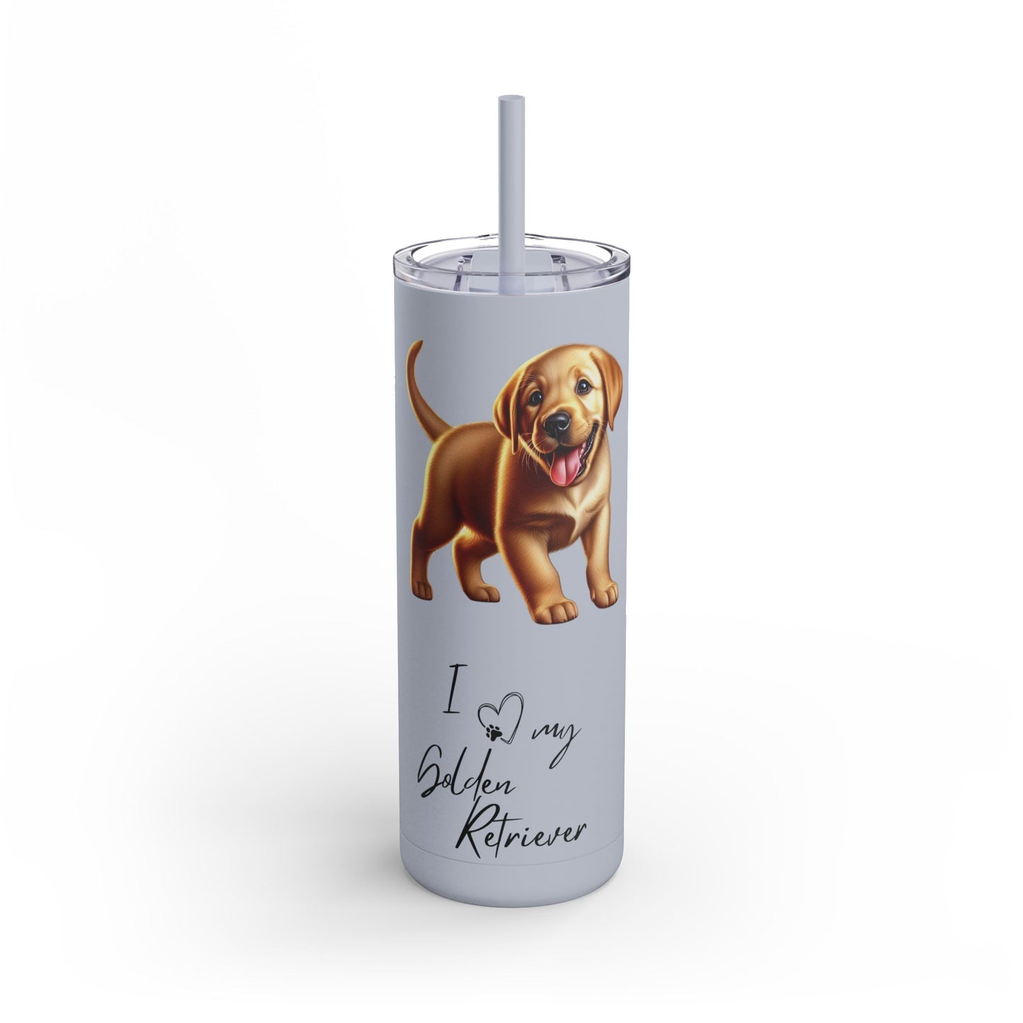 I Heart My Golden Retriever Skinny Matte Tumbler - BellaBoo & Co