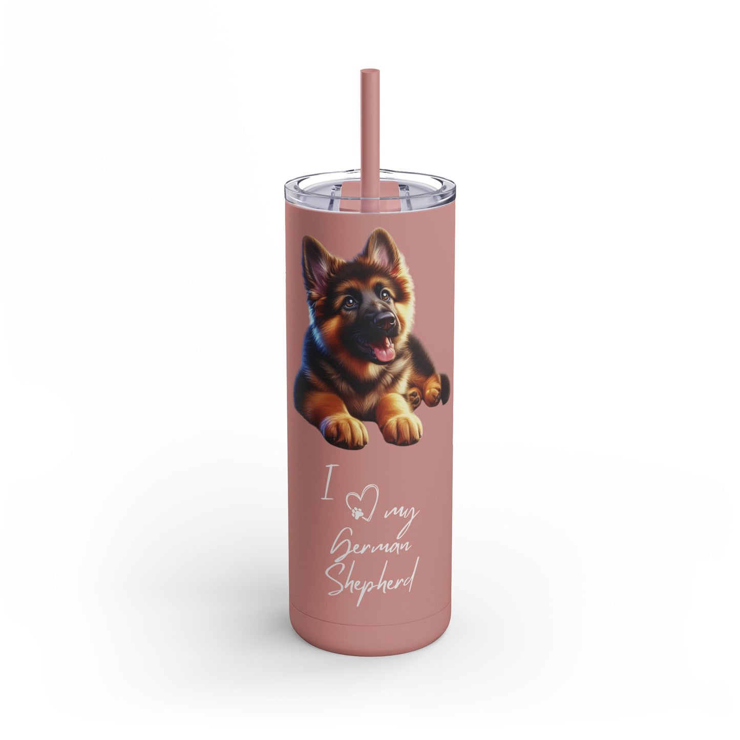 I Heart My German Shepherd Skinny Matte Tumbler - BellaBoo & Co