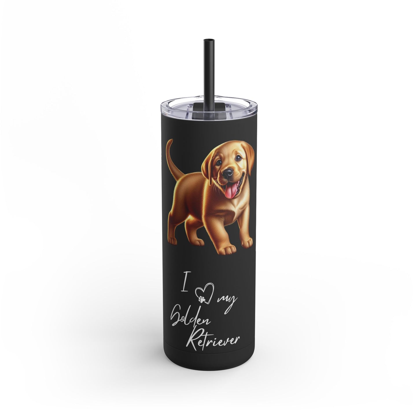 I Heart My Golden Retriever Skinny Matte Tumbler - BellaBoo & Co