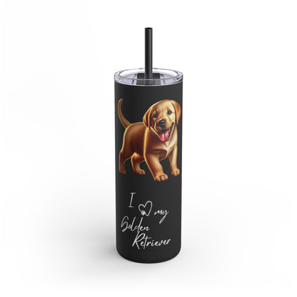 I Heart My Golden Retriever Skinny Matte Tumbler - BellaBoo & Co