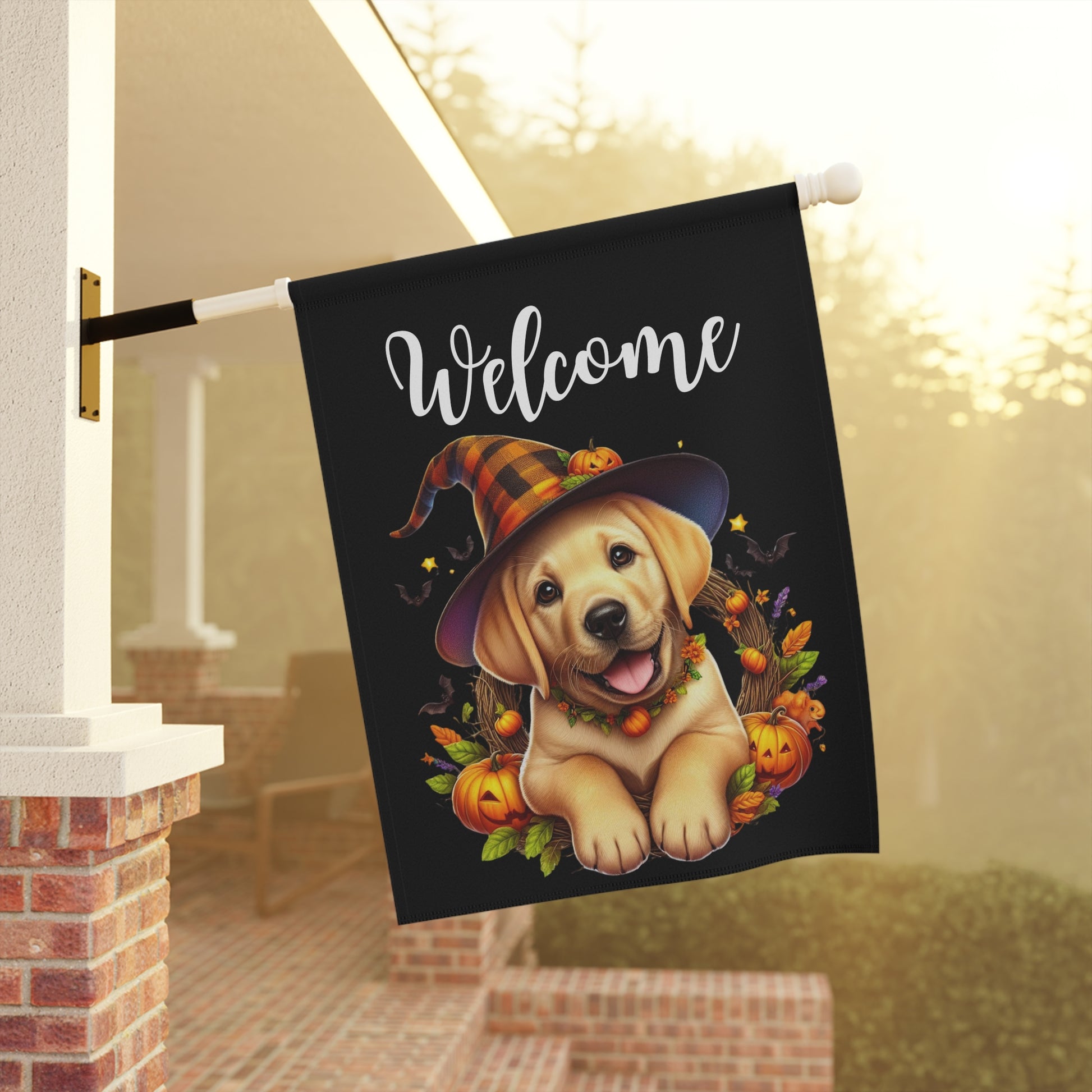 Golden Retriever Puppy "Welcome" Garden & House Banner - BellaBoo & Co