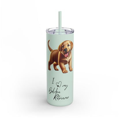 I Heart My Golden Retriever Skinny Matte Tumbler - BellaBoo & Co