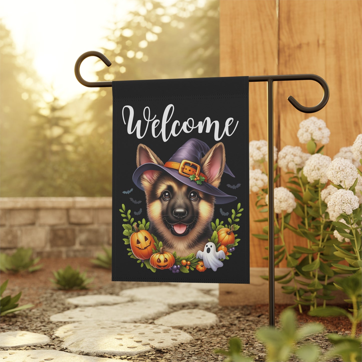 German Shepherd Puppy "Welcome" Garden & House Banner - BellaBoo & Co