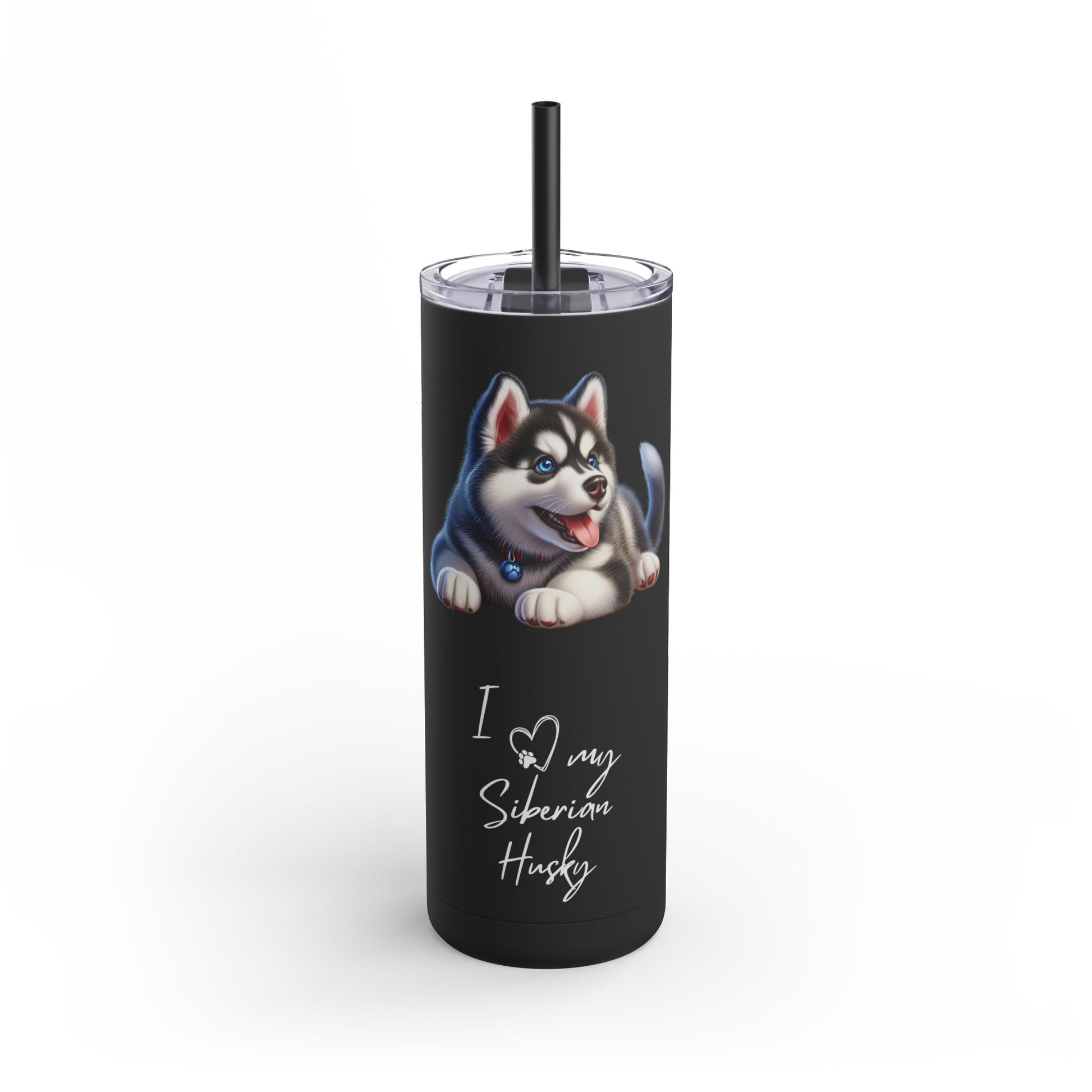 I Heart My Siberian Husky Skinny Matte Tumbler - BellaBoo & Co