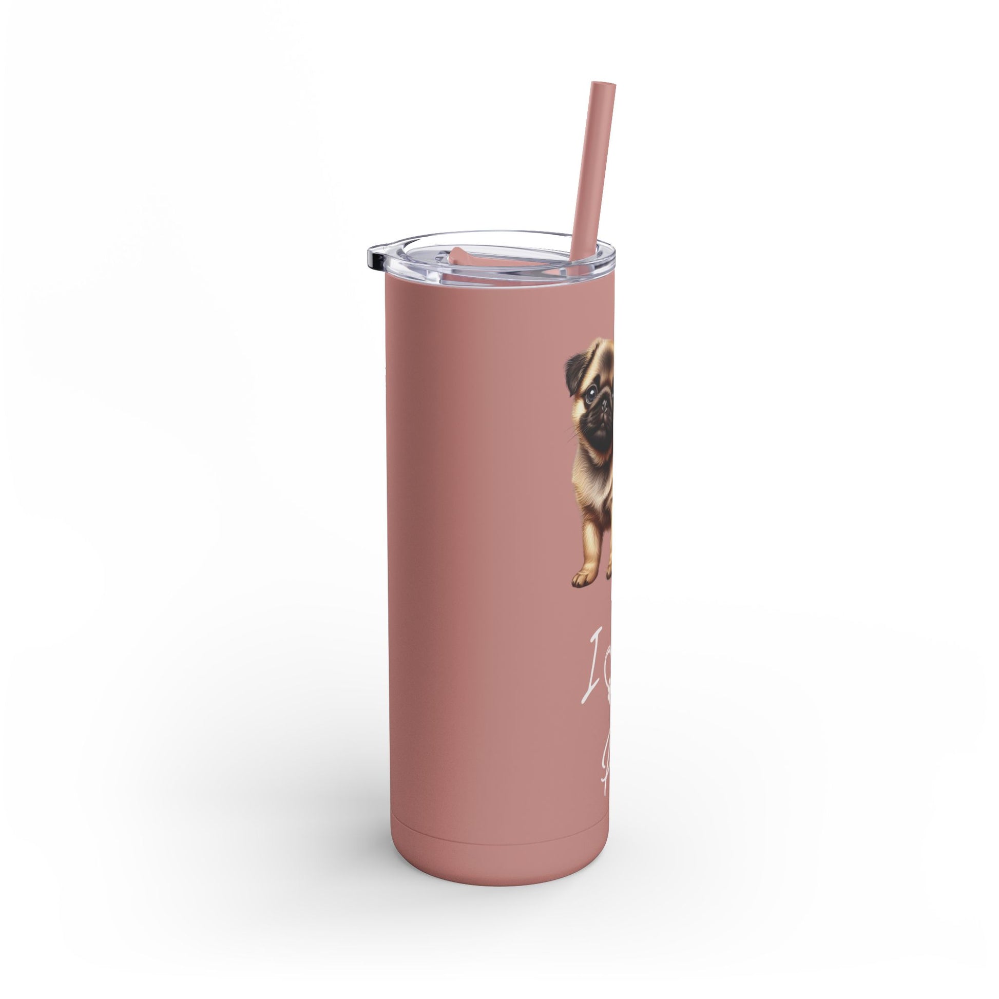 I Heart My Pug Skinny Matte Tumbler - BellaBoo & Co