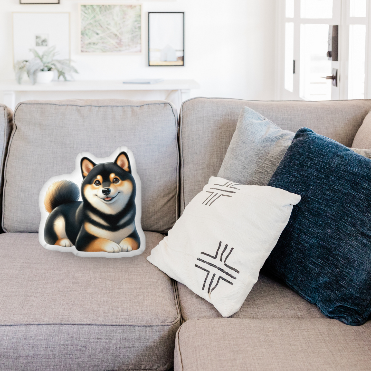 Cozy Black & Tan Shiba Inu - Soft, Custom Dog Pillow