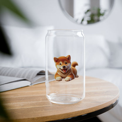 Shiba Inu Sipper Glass – 16oz Cute Dog-Themed Drinkware