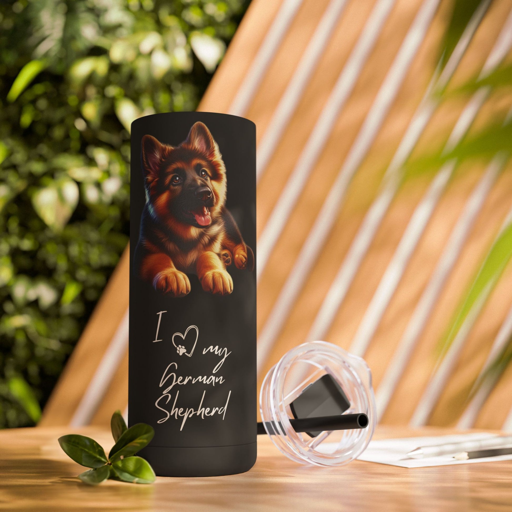 I Heart My German Shepherd Skinny Matte Tumbler - BellaBoo & Co