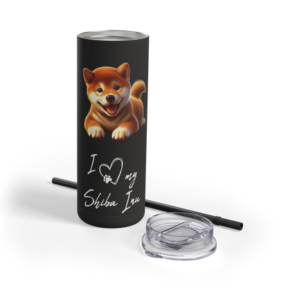 I Heart My Shiba Inu Skinny Matte Tumbler for Dog Lovers