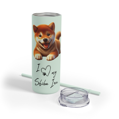 I Heart My Shiba Inu Skinny Matte Tumbler for Dog Lovers