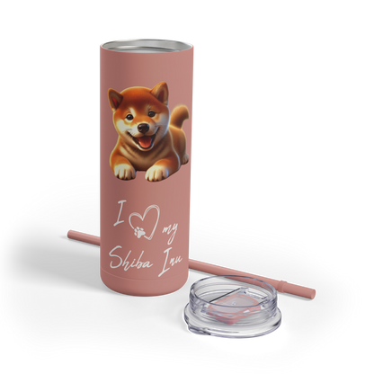 I Heart My Shiba Inu Skinny Matte Tumbler for Dog Lovers