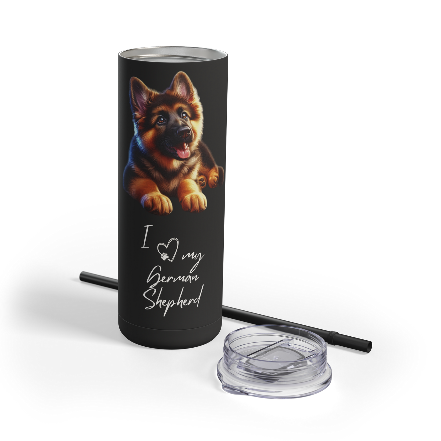 I Heart My German Shepherd Skinny Matte Tumbler - BellaBoo & Co