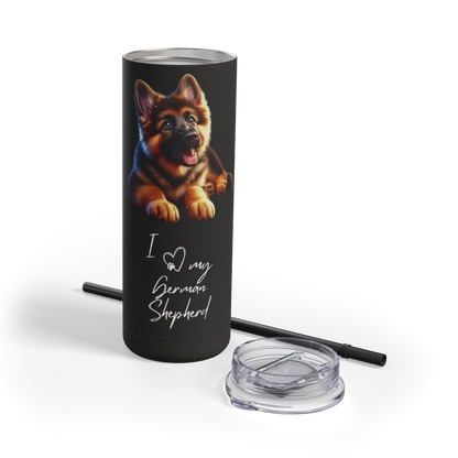 I Heart My German Shepherd Skinny Matte Tumbler - BellaBoo & Co