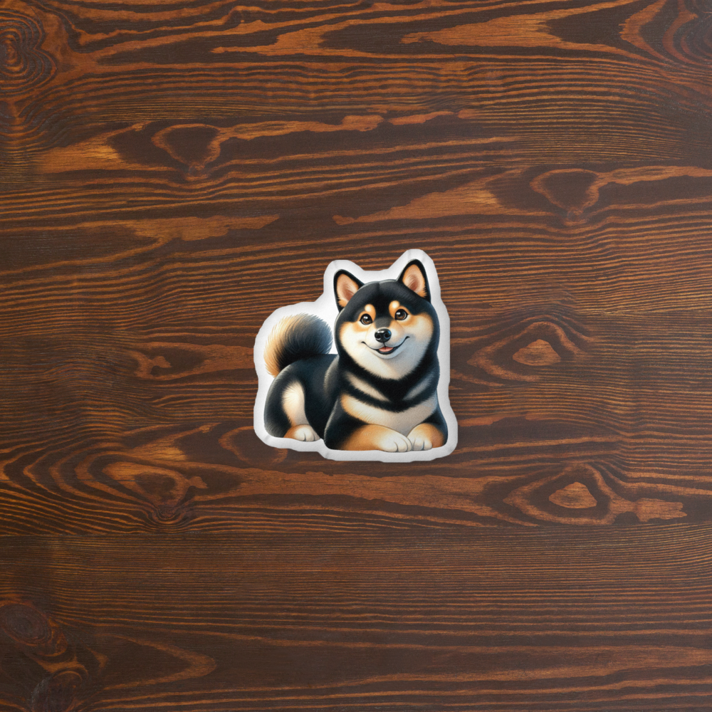 Cozy Black & Tan Shiba Inu - Soft, Custom Dog Pillow