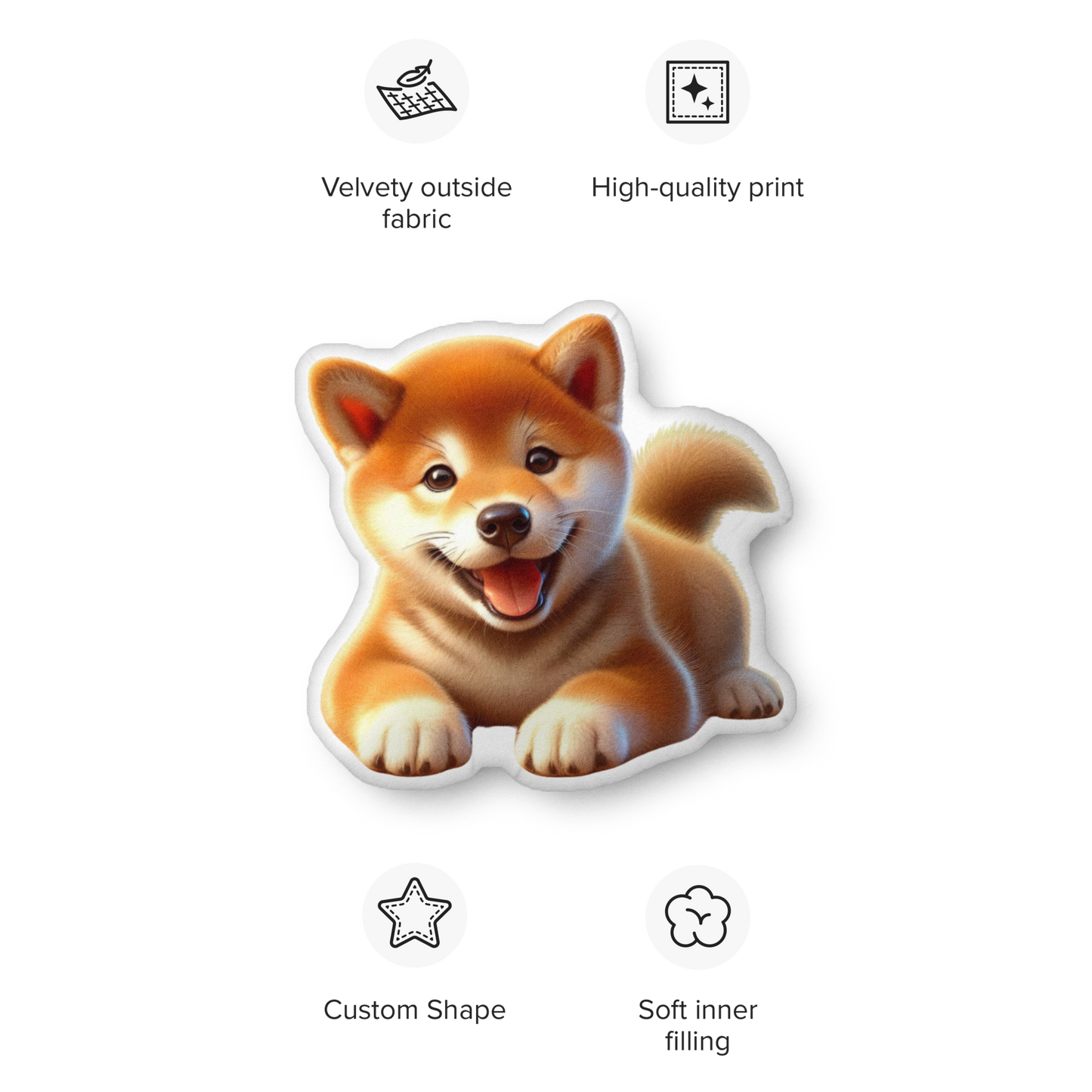 Cozy Shiba Inu Shaped Pillow – Soft, Custom Dog Pillow