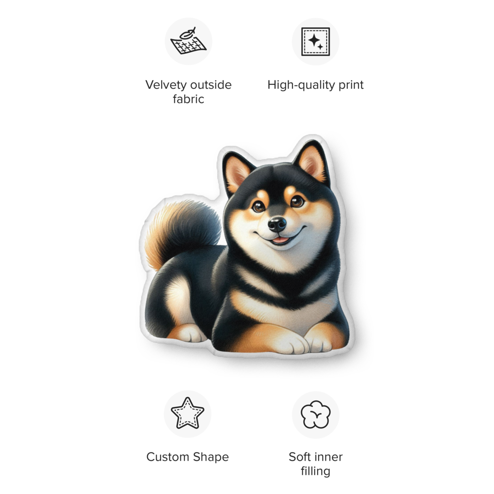 Cozy Black & Tan Shiba Inu - Soft, Custom Dog Pillow