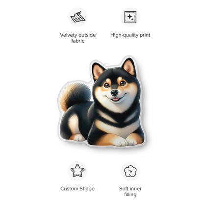 Cozy Black & Tan Shiba Inu - Soft, Custom Dog Pillow