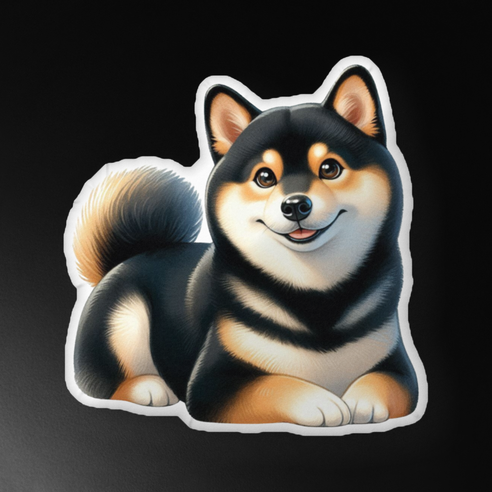 Cozy Black & Tan Shiba Inu - Soft, Custom Dog Pillow