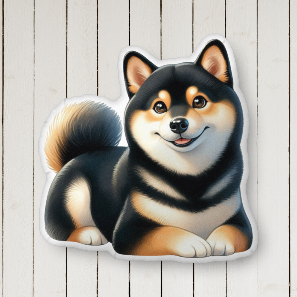 Cozy Black & Tan Shiba Inu - Soft, Custom Dog Pillow