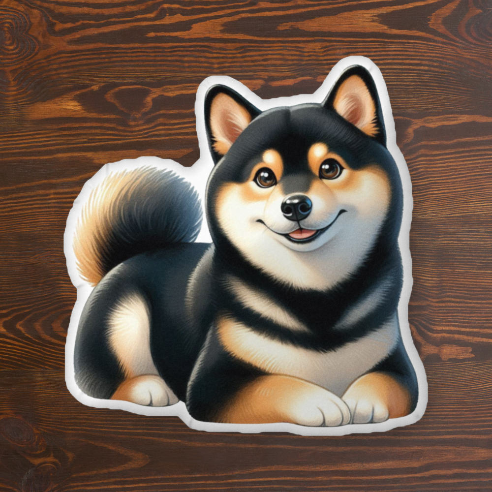 Cozy Black & Tan Shiba Inu - Soft, Custom Dog Pillow