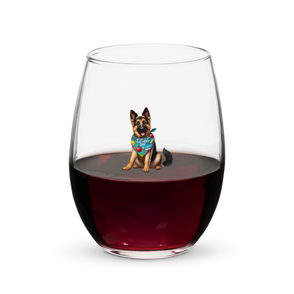 German Shepherd Stemless Wine Glass - World Teacher's Day