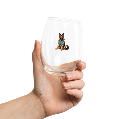 German Shepherd Stemless Wine Glass - World Teacher's Day