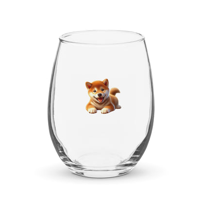 Shiba Inu Stemless Wine Glass