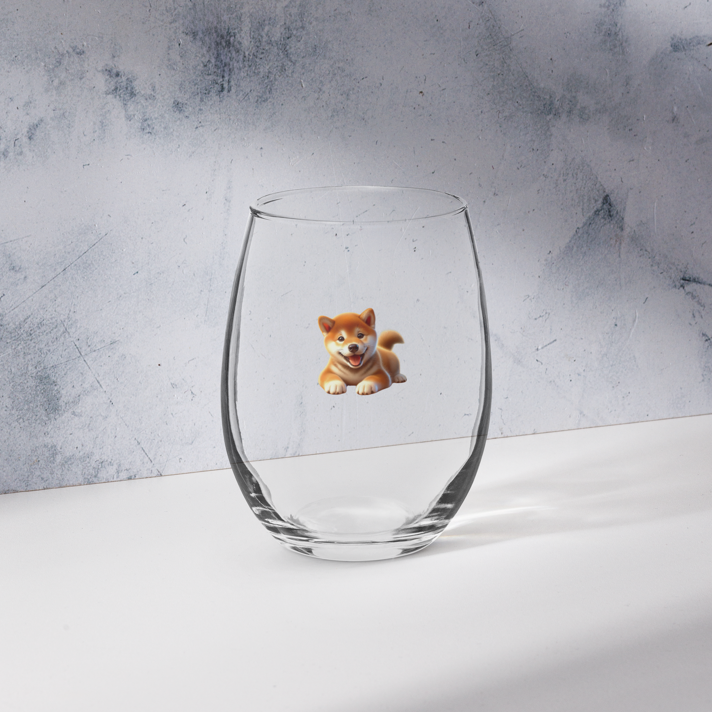 Shiba Inu Stemless Wine Glass