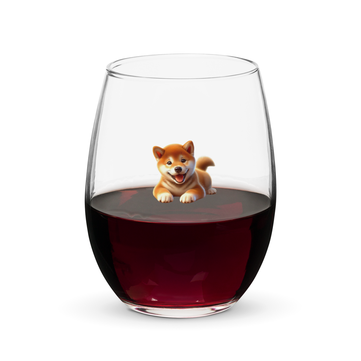 Shiba Inu Stemless Wine Glass