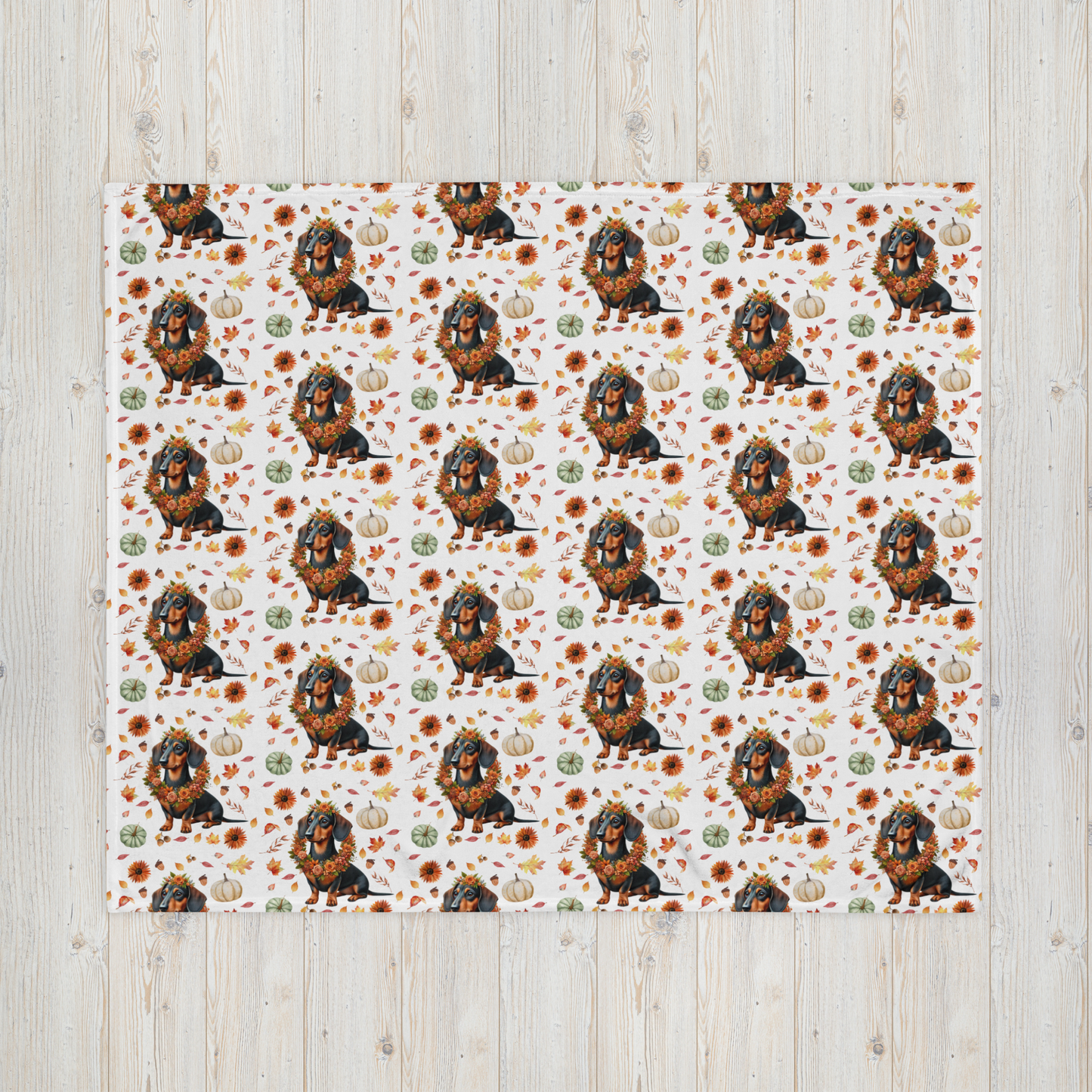 Dachshund Autumn Throw Blanket – Cozy & Stylish Fall Home Decor