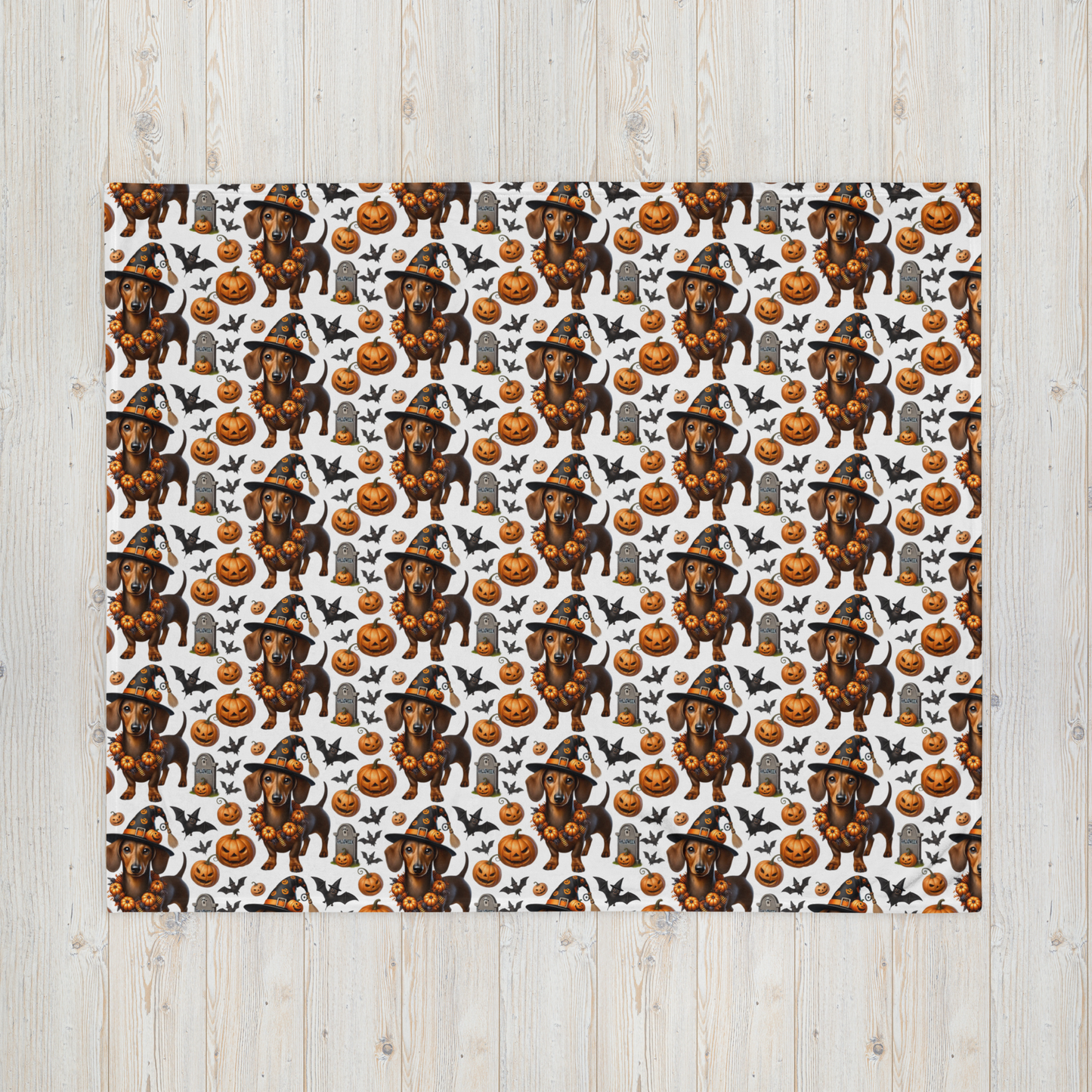 Cute Halloween Dachshund Throw Blanket - Cozy & Stylish Halloween Home Decor