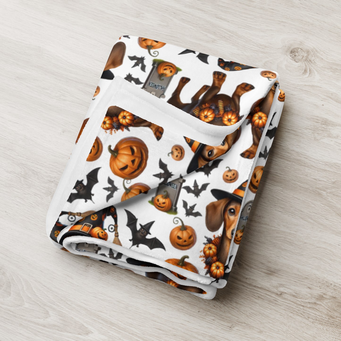 Cute Halloween Dachshund Throw Blanket - Cozy & Stylish Halloween Home Decor