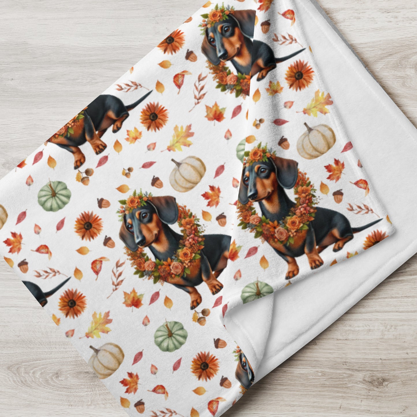 Dachshund Autumn Throw Blanket – Cozy & Stylish Fall Home Decor