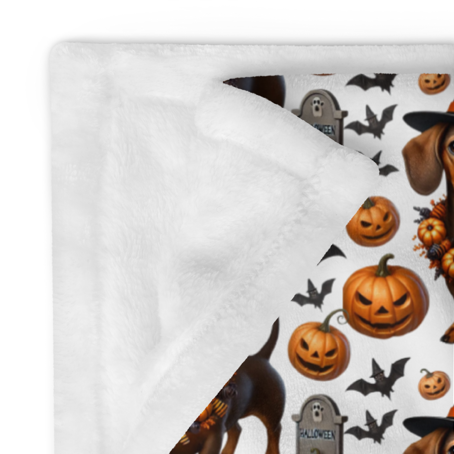 Cute Halloween Dachshund Throw Blanket - Cozy & Stylish Halloween Home Decor