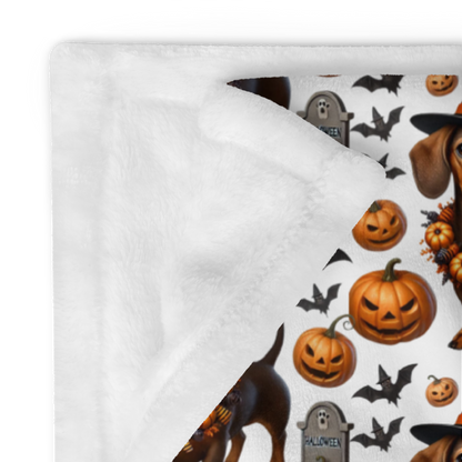 Cute Halloween Dachshund Throw Blanket - Cozy & Stylish Halloween Home Decor