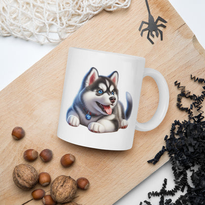 Adorable Siberian Husky Puppy Mug