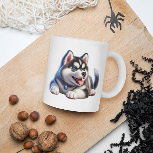 Adorable Siberian Husky Puppy Mug