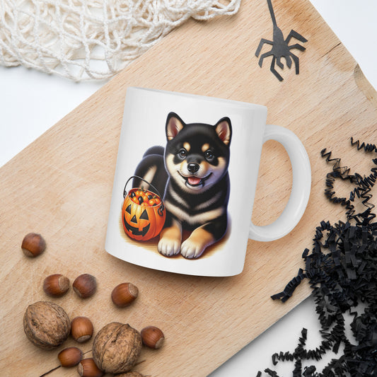 Black & Tan Shiba Inu Halloween Puppy Mug