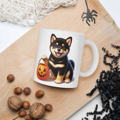 Black & Tan Shiba Inu Halloween Puppy Mug