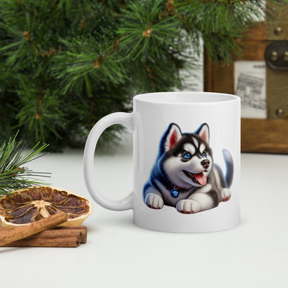 Adorable Siberian Husky Puppy Mug