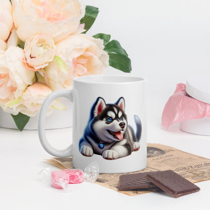 Adorable Siberian Husky Puppy Mug