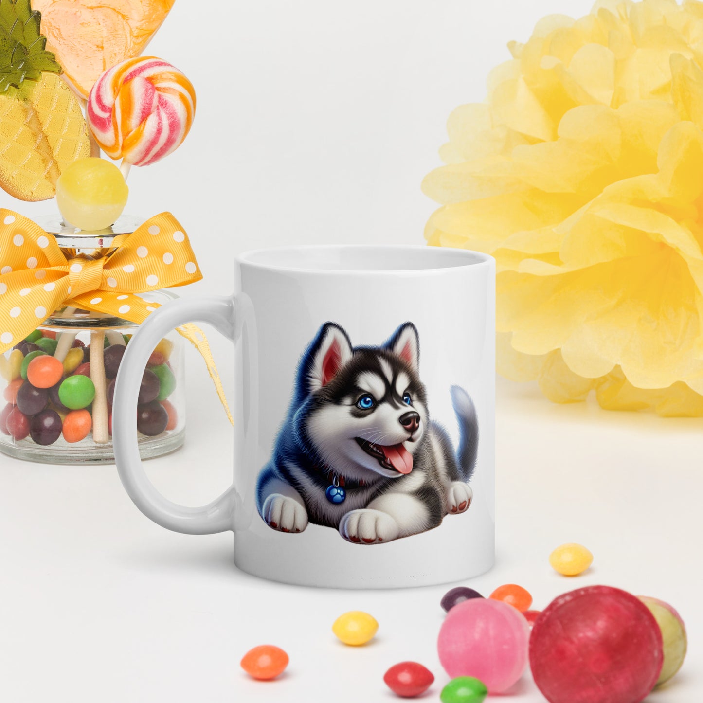 Adorable Siberian Husky Puppy Mug