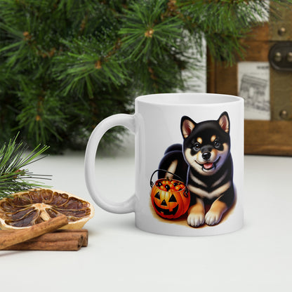 Black & Tan Shiba Inu Halloween Puppy Mug