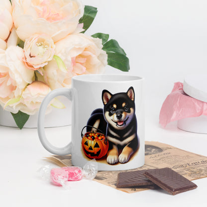 Black & Tan Shiba Inu Halloween Puppy Mug