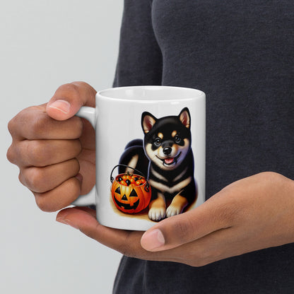 Black & Tan Shiba Inu Halloween Puppy Mug