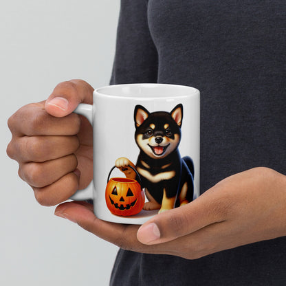 Black & Tan Shiba Inu Halloween Puppy Mug